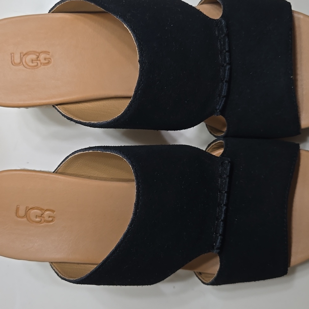 UGG Black and Tan Mules
